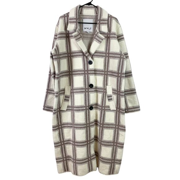 Anthropologie NVLT Plaid Teddy Coatigan Longline Pea Coat Jacket Size XL - Picture 7 of 11